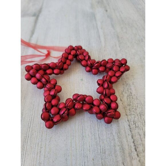 Mini bell wreath heart star red ornament set Xmas decor - Picture 5 of 7
